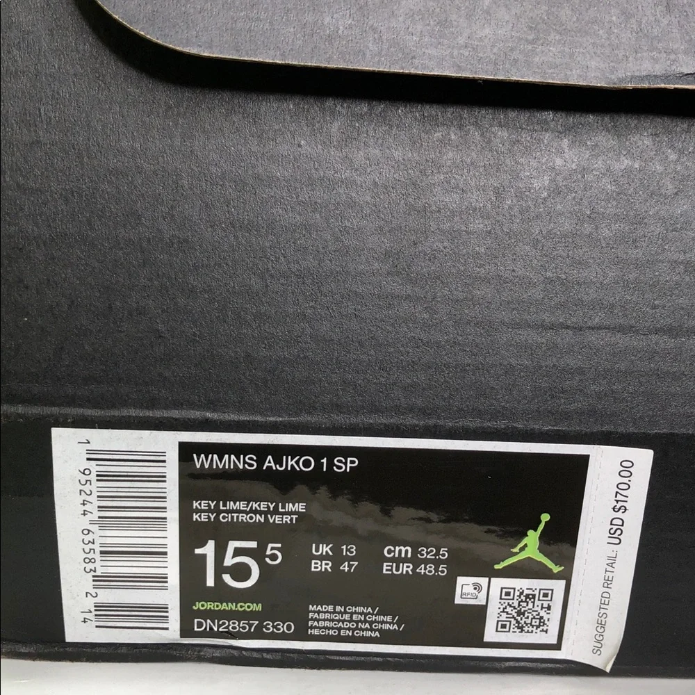 Nike Air Jordan 1 Retro AJKO Billie Eilish Key Lime Green Sneakers - Size 14